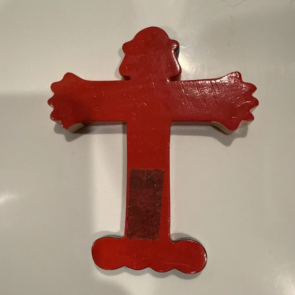 Vtg Sevi Clown Child Kids Alphabet‎ Wooden Letter T Personalized Decor Red